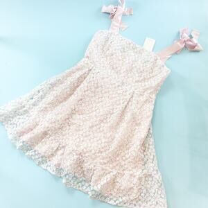 NEW Lovelo Pastel Flower Sleeveless Babydoll Mini Dress Size Large Coquette